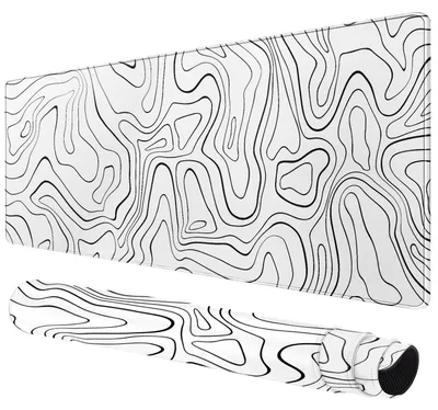 Immagine prodotto di Tappetino per mouse da gaming con bordi cuciti, antiscivolo, superficie liscia, colore bianco, dimensioni 800 x 400 mm