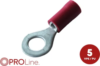 Produktbild von Ringkabelschuh 0,5mm²-1,5mm²/6,4mm rot ST 5 Stück