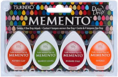 Produktbild von Tsukineko Memento Dew Drops Stempelkissen 4er Set - Meadowland