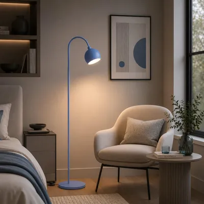 Produktbild von Opviq, Hochwertige Stehlampe, Metallkörper, Blau, Ø20 H:18 cm, E27 | 100% skandinavisch