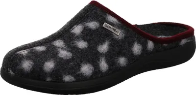Produktbild von Rohde Damen Hausschuh Filz Pantoffel süße Tupfen Bari 6551 , Größe:42 EU, Farbe:Grau