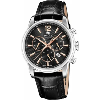 Produktbild von Jaguar Herren Chronograph Uhr Acamar Elegant Luxus Leder schwarz UJ968/6