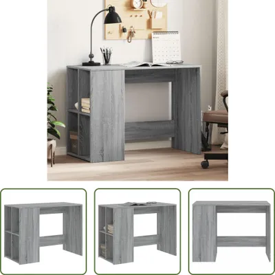 Image de The Living Store Bureau gris Sonoma 102x50x75 cm bois composite