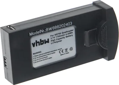 Produktbild von vhbw Akku kompatibel mit Quadcopter / Drone S169, DM107S, SG700 Drohne Multicopter Quadrocopter (1700 mAh, 3,7 V, Li-Polymer)