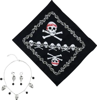 Produktbild von com-four® 4-teiliges Zubehör-Set für Piraten-Kostüme - Ideal für Karneval, Motto-Partys und Kostümveranstaltungen