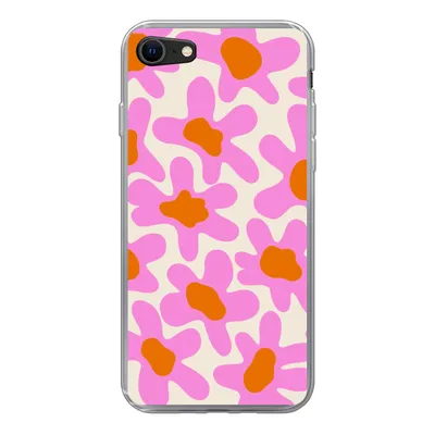 Produktbild von MuchoWow® Handyhülle Schutzhülle Hülle für iPhone SE 2022 Blume - Rosa - Muster Silikon Softcase Handy Hülle - Schutzhülle - Geburtstag Teenager