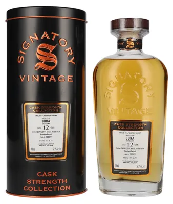 Image de Signatory Vintage JURA 12 Years Old Bourbon Barrel Cask Strength #700377 2014 58,9% Vol. 0,7l in Tinbox