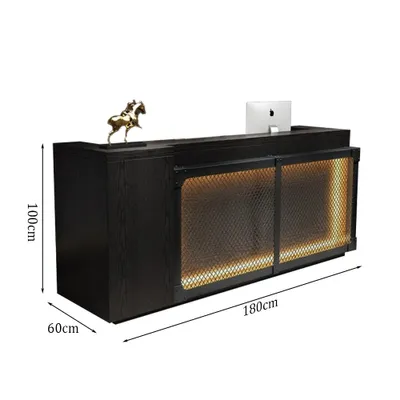 Produktbild von Theke Shoptheke Kasse Rezeption Kassentisch Industrie Verkaufstisch Kassentisch mit Schubladen 180*60*100cm 【HTWBO 180】