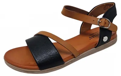 Produktbild von Mustang Damen Sandale Schnalle Riemen flach 1424-807, Größe:38 EU, Farbe:Schwarz