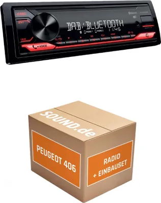 Produktbild von Autoradio Einbaupaket JVC KD-X282DBT passend für Peugeot 406 | Bluetooth: Telefonieren & Audiostreaming