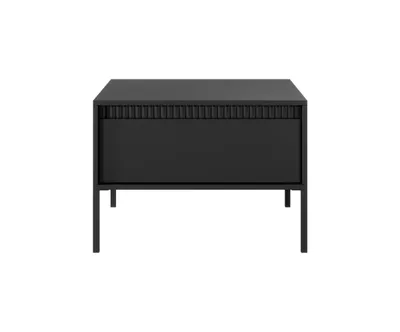 Produktbild von Moderner SENSO Couchtisch – Schwarz mit gerillter Front und Schublade