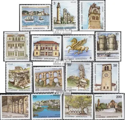 Produktbild von Briefmarken Griechenland 1988 Mi 1698C-1712C (kompl.Ausg.) postfrisch Provinzhauptstädte