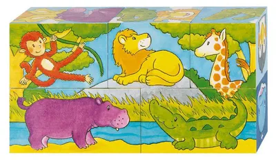Image de Goki Puzzle en bois Safari, 5pcs.
