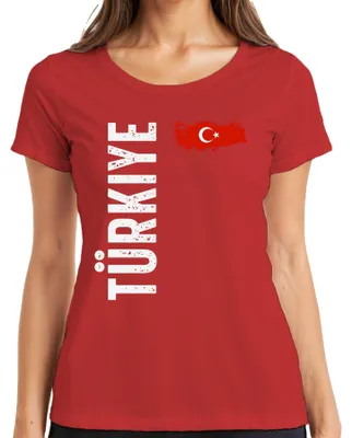 Produktbild von Türkei Flagge Fußball Fan WM Weltmeisterschaft 2026 Damen T-Shirt, Rot, M