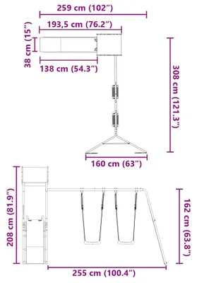 Produktbild von vidaXL Spielturm Imprägniertes Kiefernholz