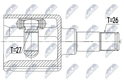 Produktbild von NTY Gelenksatz Antriebswelle Getriebeseitig Vorne Links für FORD KUGA I NPW-FR-058