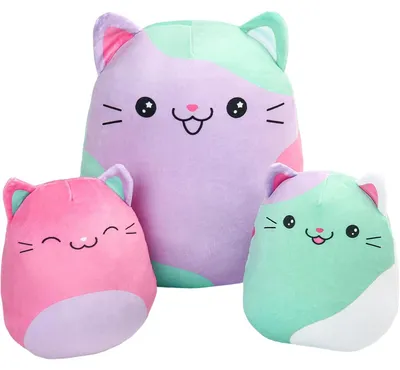 Produktbild von Plüschkissen Stofftier Katze Weich Squishy 3er Set 17 cm 30 cm
