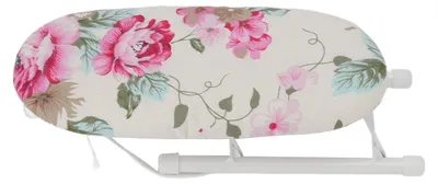 Produktbild von Tisch-Bügelbrett, hitzebeständig, faltbar, tragbar, Mini-Kleidungszubehör für Zuhause, Reisen, Pfingstrosenblume