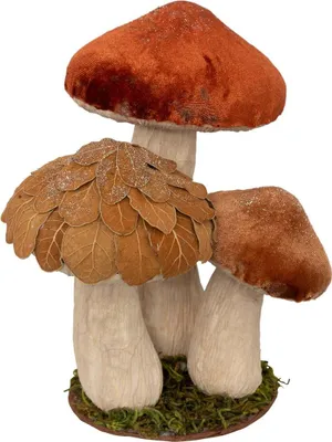 Produktbild von 3er-Set Weihnachtspilze aus Samt, H. 21 cm