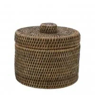 Immagine prodotto di H&H Contenitore Tondo Con Coperchio In Rattan Cm 20Xh17