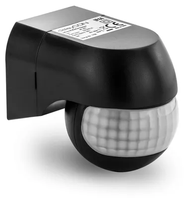 Produktbild von deleyCON Infrarot Bewegungsmelder IP44 180° 12m, 1 Stück - Schwarz