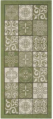 Obrázok produktu pre Velúrový protišmykový koberec MAIOLICA 55X115 cm ZELENÝ | GalleriaFarah1970