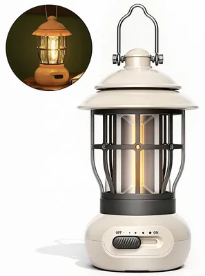 Produktbild von LED Campinglampe Retro dimmbar, USB aufladbare Camping Laterne 300 Lumen, tragbare Outdoor Lampe für Camping Wandern Stromausfall