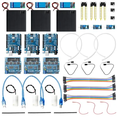 Produktbild von AZ-Delivery Bausätze & Kits Pflanzen-Bewässerung-Set mit Bodenfeuchteerkennung Sensor - Automatisches Bewässerungsmodul DIY-Kit automatische Wasserpumpe, 3x Set