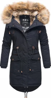 Produktbild von Navahoo Damen Winter Jacke Baumwoll Mantel Parka Winterjacke gefüttert Rosinchen Navy Gr: 34 - XS
