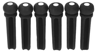 Image de 6 pièces : Jeu de chevilles de pont pour guitare acoustique, pièces de rechange et accessoires, ébène, modèle GL62A