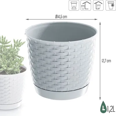 Obrázok produktu pre Kvetináč Ratolla Round biely 14,5 cm