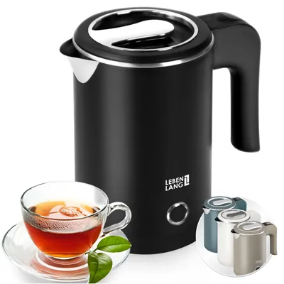 Produktbild von LEBENLANG Reise Wasserkocher Edelstahl Klein 0 5 Liter & BPA-Frei - 600W