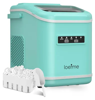 Immagine prodotto di Macchina per il ghiaccio, produzione rapida, sistema di autopulizia intelligente, colore verde menta, capacità 1,4 litri