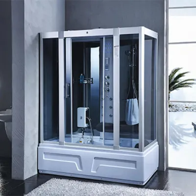 Immagine prodotto di PureHaven doccia idromassaggio e vapore 2in1 150x90 cm con doccia tropicale sistema multimediale sedile funzione massaggio disinfezione ozono accessori completi