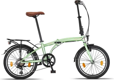 Produktbild von PACTO TEN - 20 Zoll hochwertiges Faltfahrrad Stahlrahmen 6 Speed Shimano Gänge faltbares Citybike Klapprad Faltrad Fahrrad Folding Hollandrad Minze