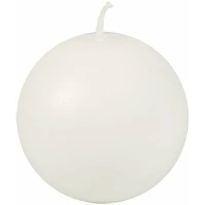 Produktbild von Papstar Kugelkerze Ø 80 mm weiß aus 100 % Stearin, 12 x 1 Stück