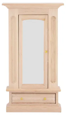 Immagine prodotto di Armadio in legno per casa delle bambole in scala 1:12 con specchio, decorazione per camera da letto