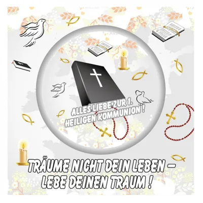 Produktbild von 1 AUFKLEBER ZUR KOMMUNION 10 x 10 cm Etikett Deko