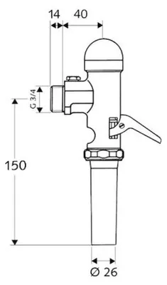 Produktbild von Schell Schellomat WC-Spülarmatur, verchromt, 3/4", 022040699