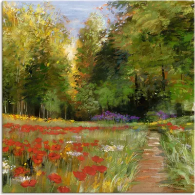 Produktbild von ARTland Leinwandbild Blumenfeld Größe: 30x30 cm