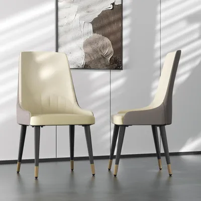 Immagine prodotto di Sedie da pranzo - Sedie - Poltrone con braccioli - Sedia in ecopelle - Gambe in metallo - Design ergonomico