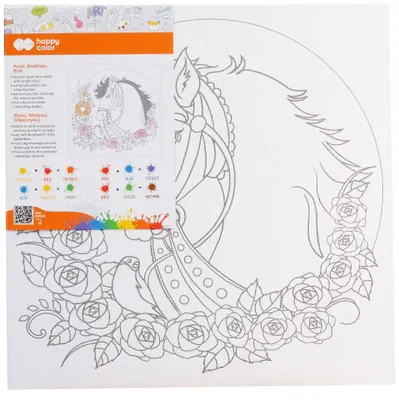 Image de Toile de coton « Cheval » 25 x 25 cm HAPPY COLOR - GDD