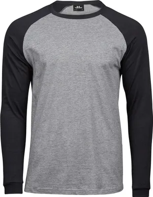 Produktbild von Tee Jays 5072 | Herren Baseball Tee / 100% gekämmte Baumwolle - Farbe: Heather/Black - Größe: L