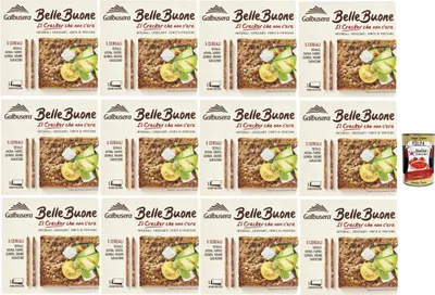 Produktbild von Galbusera BELLEBUONE, cracker mit 5 Getreide: Roggen, Hafer, geschrieben, Quinoa und Buchweizen, 12x 200g + Italian Gourmet polpa 400g