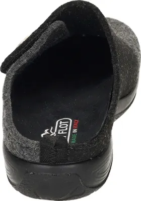 Produktbild von Fly Flot Damen Pantoffel Hausschuh Klettverschluss, Größe:37 EU, Farbe:Schwarz