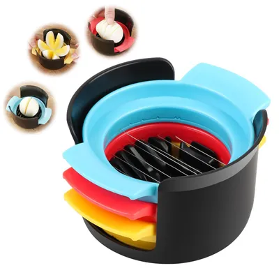 3-in-1 Eierschneider, Edelstahl, für Eier, Erdbeeren, Kiwi