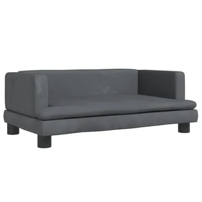 Zdjęcie produktu dla vidaXL Legowisko dla psa ciemnoszare 80x45x30 cm aksamitne