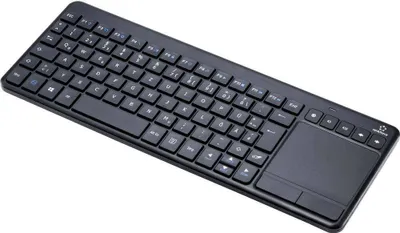Produktbild von Renkforce MT-1006 Funk Tastatur, Touchpad Deutsch, QWERTZ Schwarz Integriertes Touchpad, Maustasten, Multimediatasten