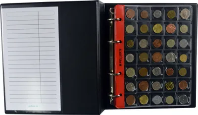 Produktbild von Sammelalbum für 275 Münzen: 5+5 Münzhüllen, Für 175 Münzen bis 23mm Durchmesser und Für 100 Münzen bis 31mm Durchmesser. Münzalbum M.
