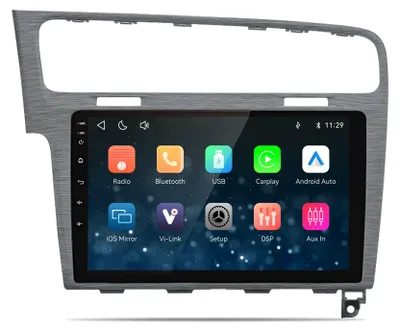 Produktbild von Silber 10 Zoll Autoradio für VW Golf 7 VII MK7 2013-2017 Linux mit CarPlay, Android Auto, Navigation, Bluetooth 5.1, WLAN & Mirror Link